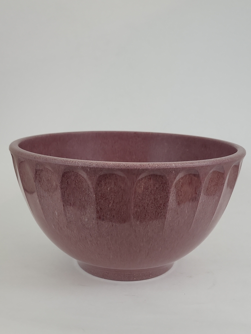 Vtg Boonton Ware Melamine Confetti Thumbprint Mixing Bowl raspberry pink